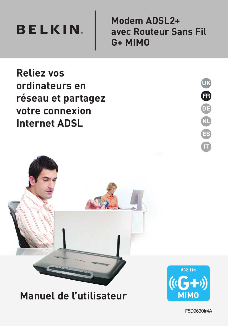 Modem adsl2+ avec routeur sans fil g+ mimo | Belkin F5D9630UK4A User Manual | Page 93 / 552