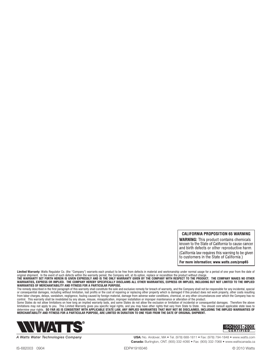 Watts 682 003 User Manual | Page 2 / 2