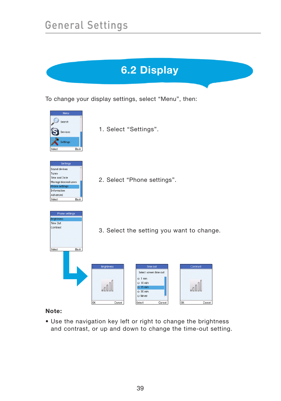 General settings, 2 display | Belkin Wi-Fi Phone for Skype F1PP000GN-SK User Manual | Page 43 / 50