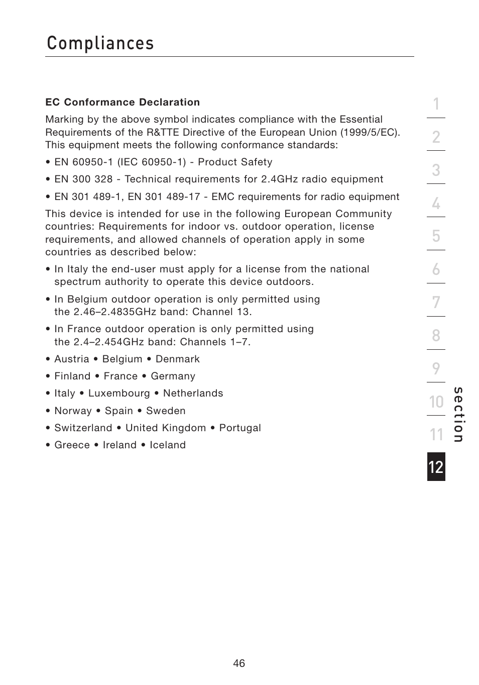 Compliances | Belkin Wi-Fi Phone for Skype F1PP000GN-SK User Manual | Page 50 / 50