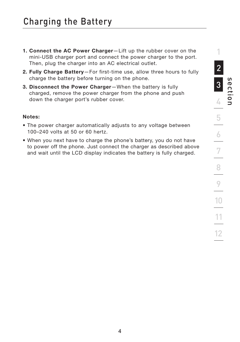 Charging the battery | Belkin Wi-Fi Phone for Skype F1PP000GN-SK User Manual | Page 8 / 50