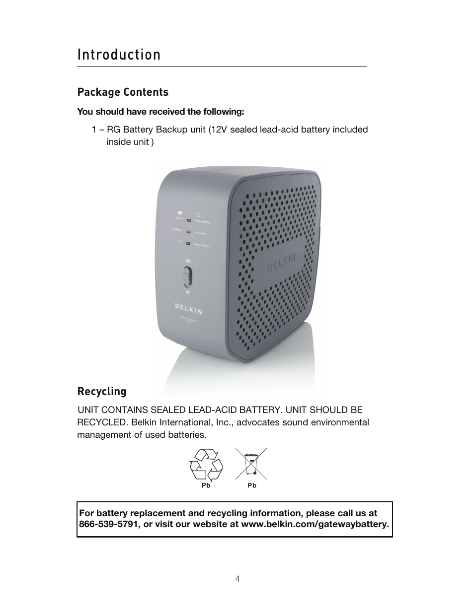 Introduction | Belkin BU3DC001-12V User Manual | Page 4 / 12