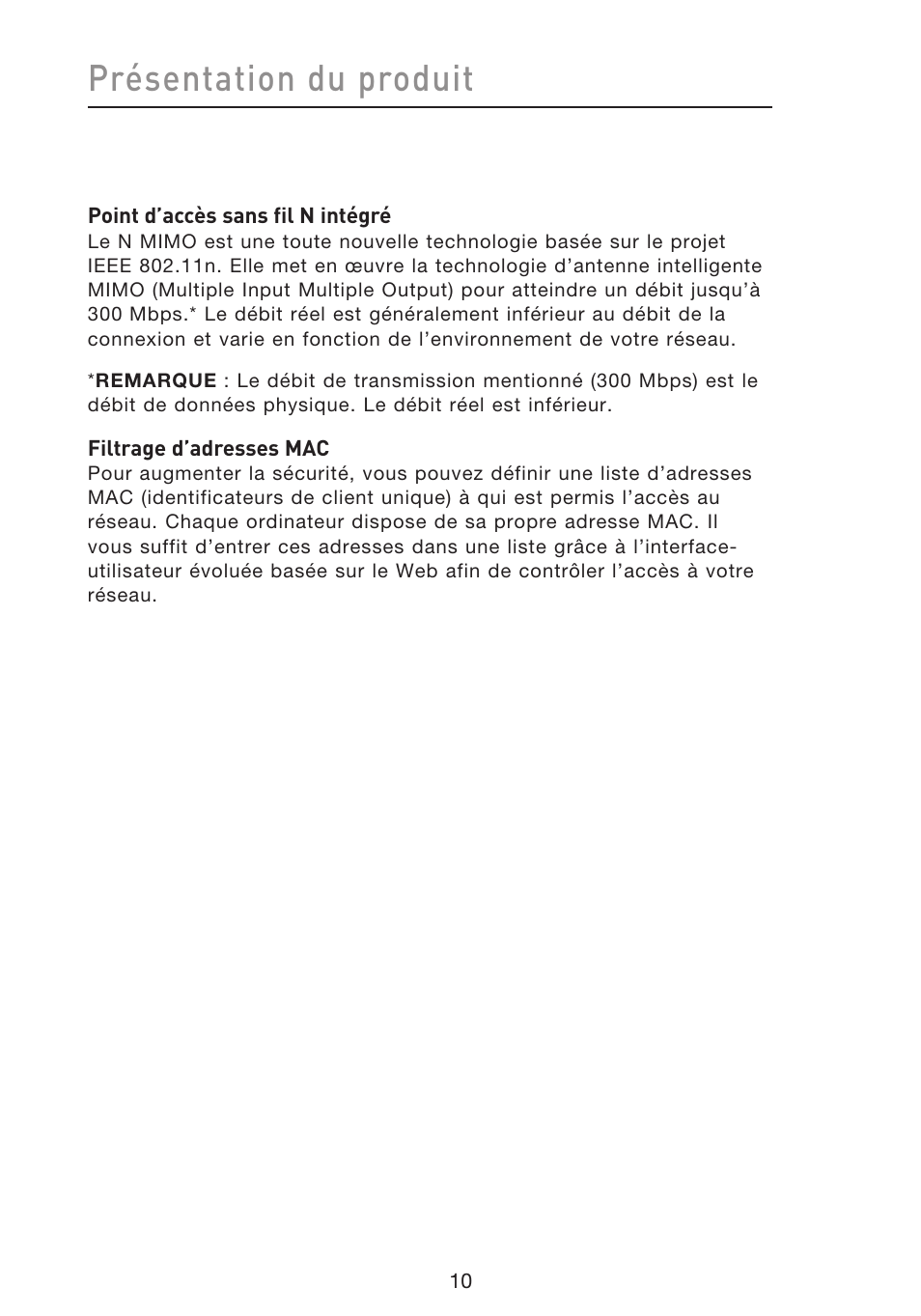 Présentation du produit | Belkin F5D8633-4 User Manual | Page 113 / 606