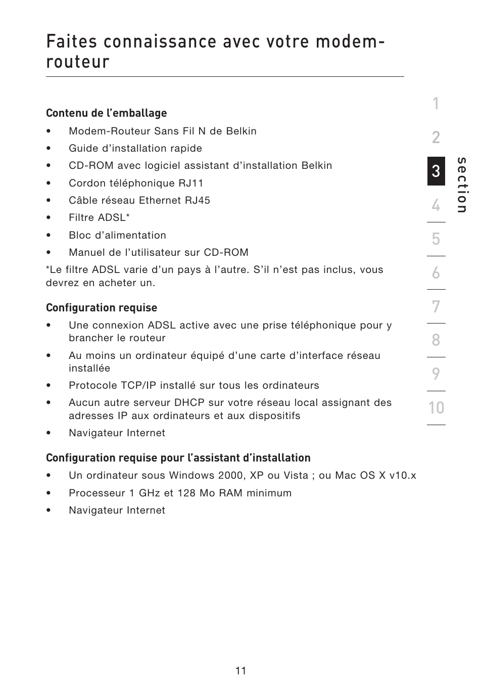 Faites connaissance avec votre modem- routeur, Se ct io n | Belkin F5D8633-4 User Manual | Page 114 / 606