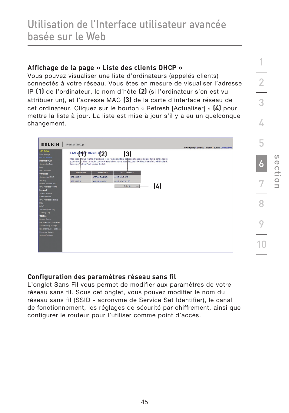 Se ct io n | Belkin F5D8633-4 User Manual | Page 148 / 606