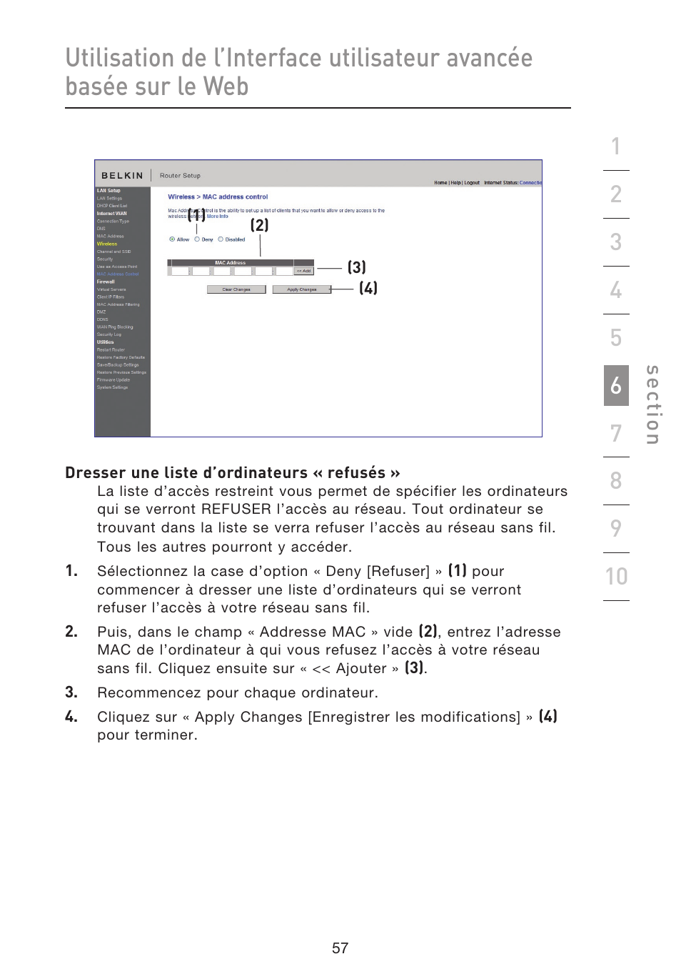 Se ct io n | Belkin F5D8633-4 User Manual | Page 160 / 606