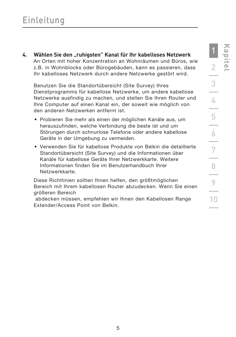 Einleitung, Kap ite l | Belkin F5D8633-4 User Manual | Page 209 / 606