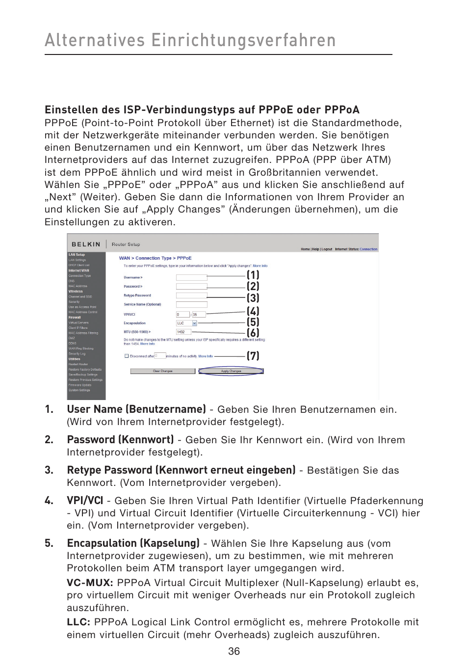 Alternatives einrichtungsverfahren | Belkin F5D8633-4 User Manual | Page 240 / 606