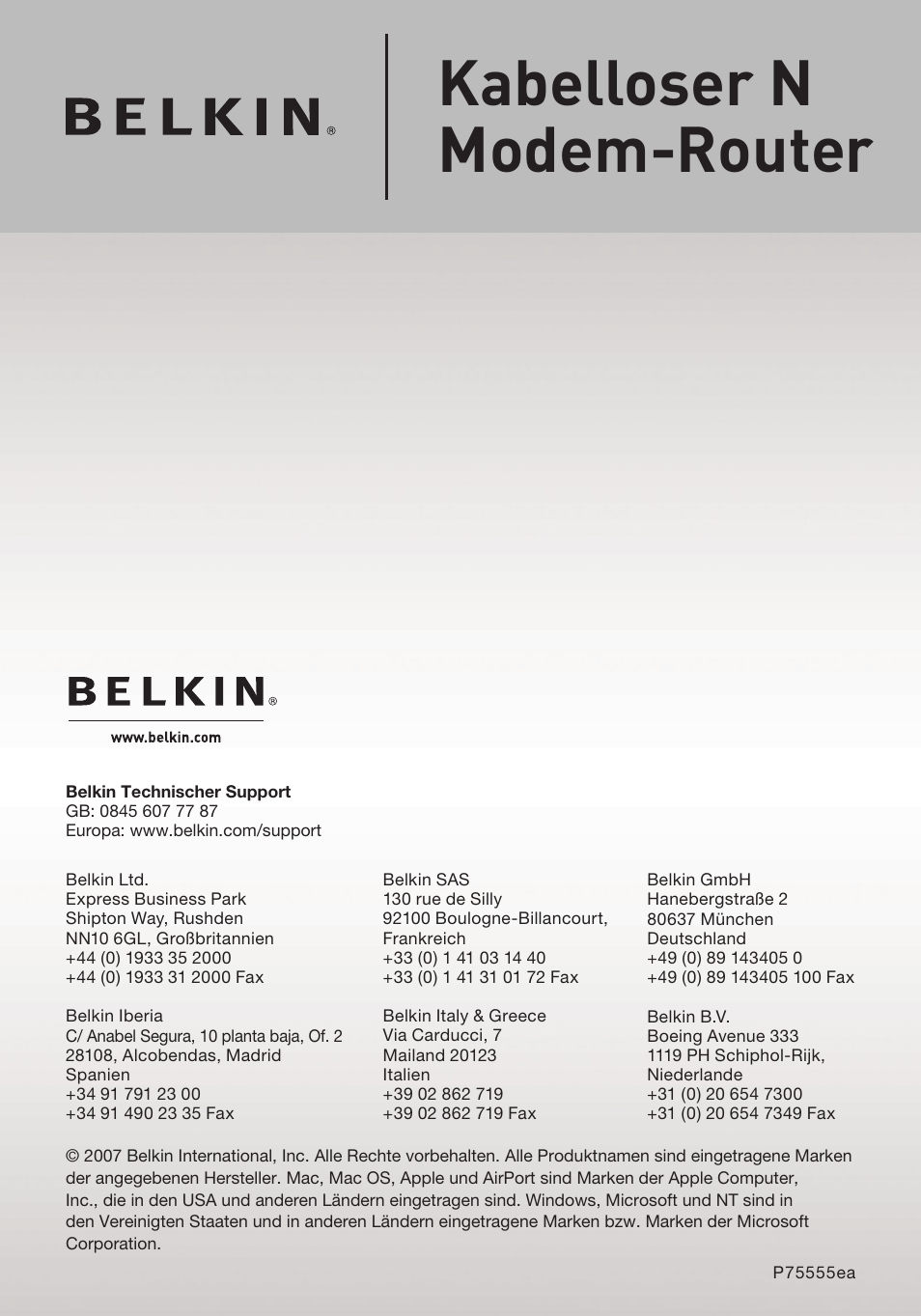 Kabelloser n modem-router | Belkin F5D8633-4 User Manual | Page 303 / 606