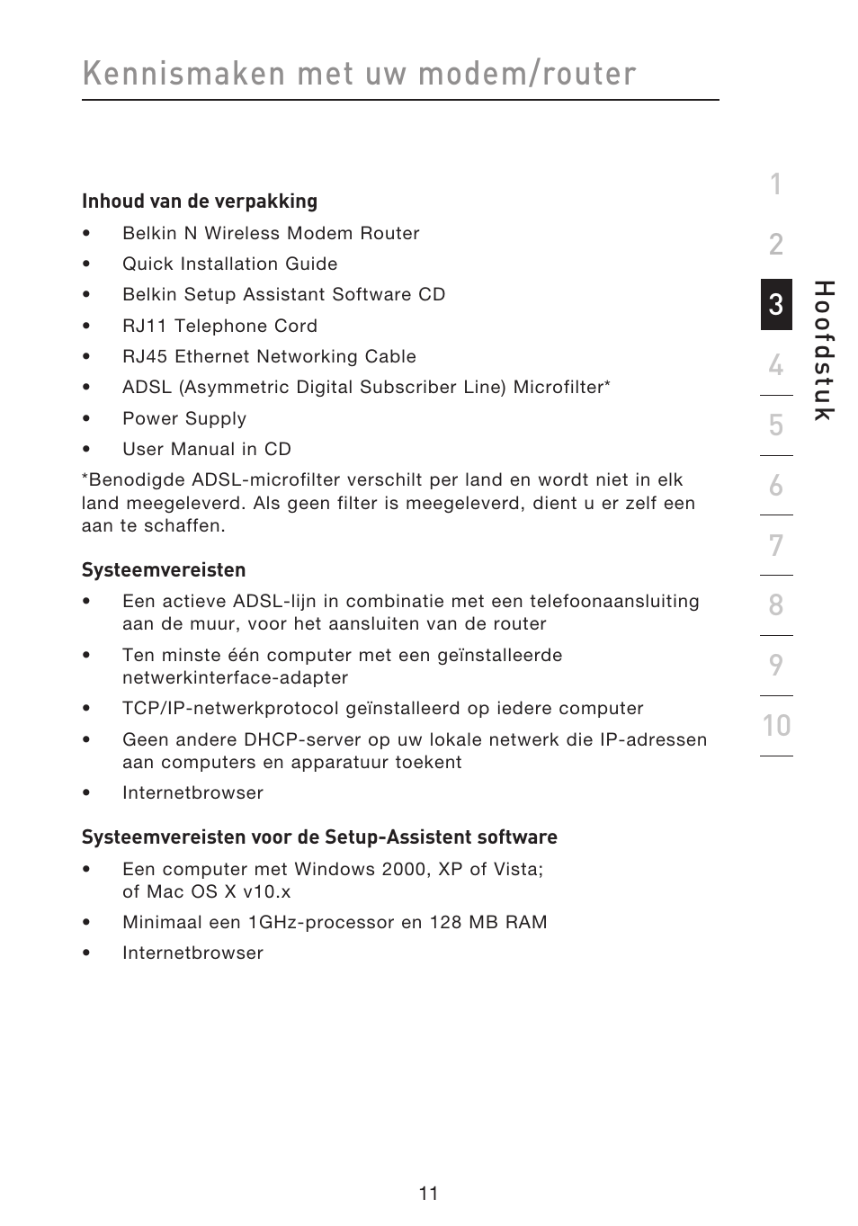 Kennismaken met uw modem/router, Hoo fd st u k | Belkin F5D8633-4 User Manual | Page 316 / 606