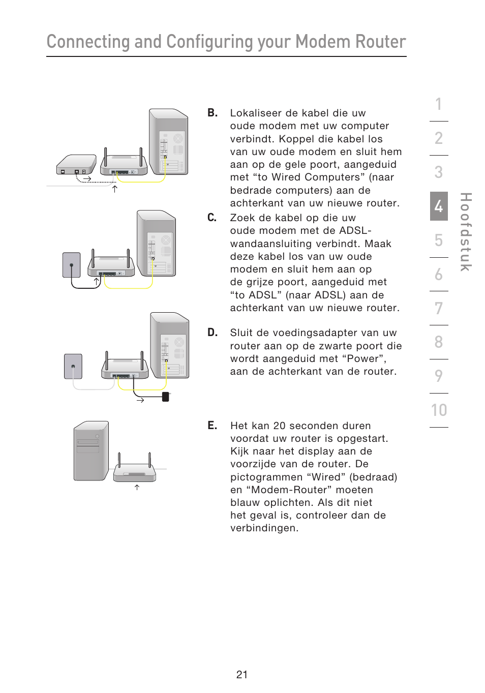 Connecting and configuring your modem router | Belkin F5D8633-4 User Manual | Page 326 / 606