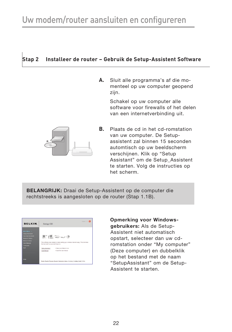 Uw modem/router aansluiten en configureren | Belkin F5D8633-4 User Manual | Page 327 / 606