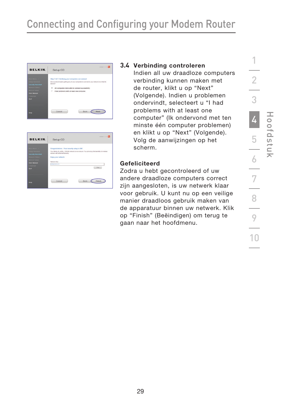 Connecting and configuring your modem router | Belkin F5D8633-4 User Manual | Page 334 / 606