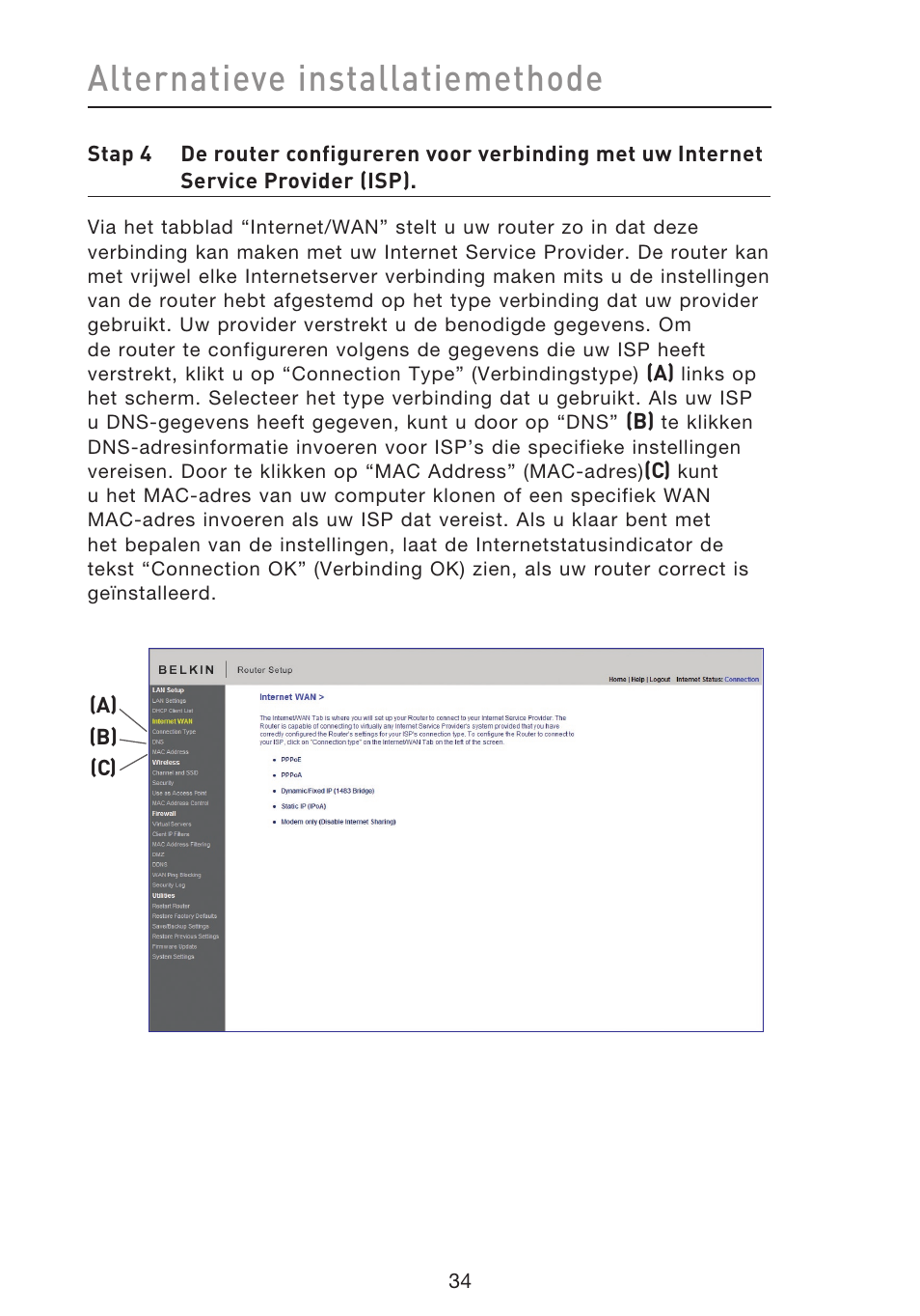 Alternatieve installatiemethode | Belkin F5D8633-4 User Manual | Page 339 / 606