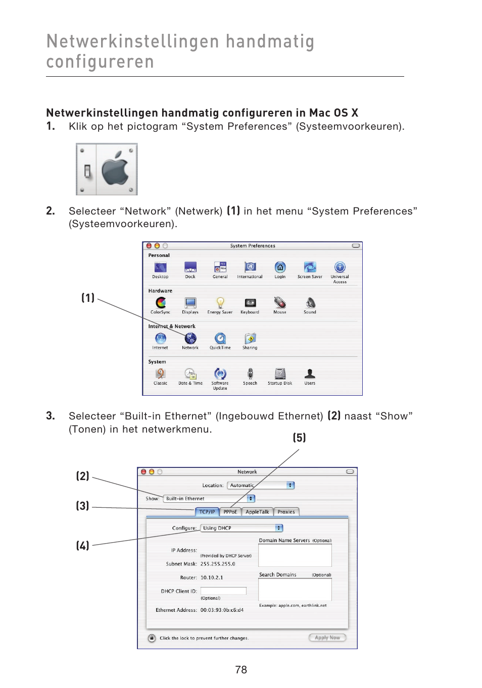 Netwerkinstellingen handmatig configureren | Belkin F5D8633-4 User Manual | Page 383 / 606