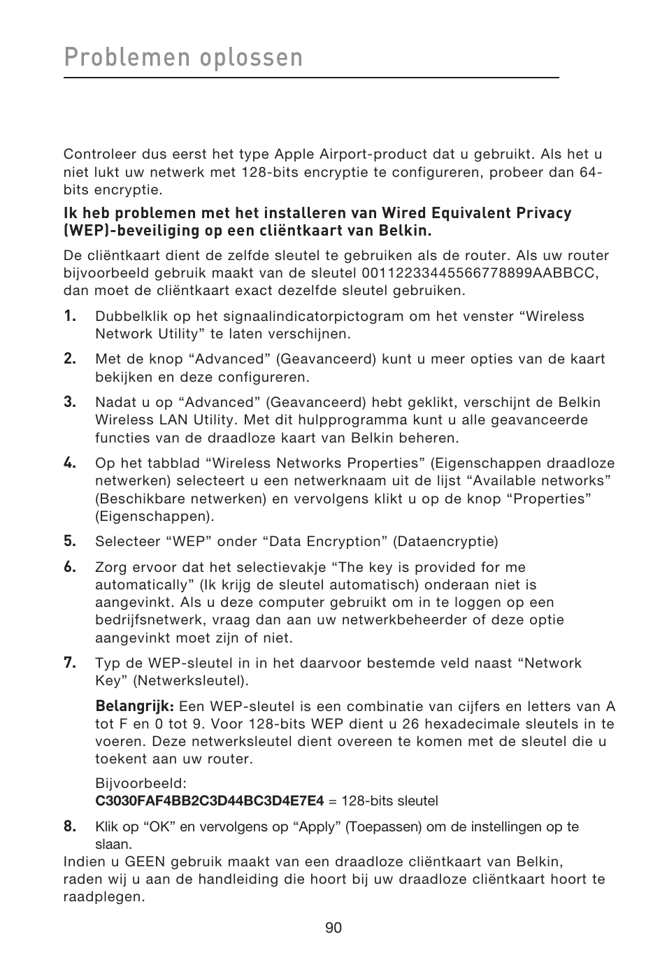 Problemen oplossen | Belkin F5D8633-4 User Manual | Page 395 / 606