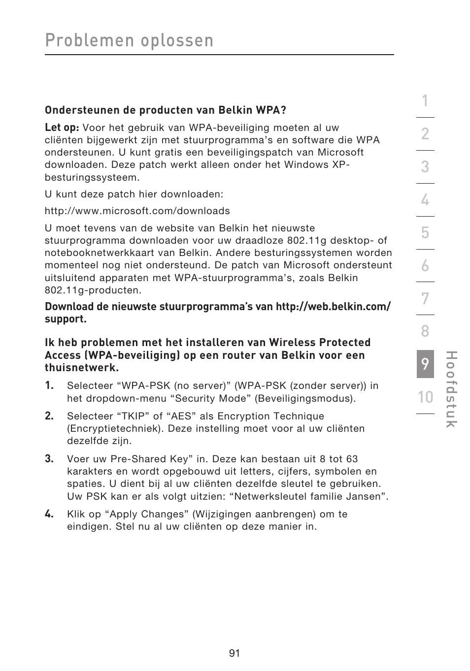 Problemen oplossen, Hoo fd st u k | Belkin F5D8633-4 User Manual | Page 396 / 606