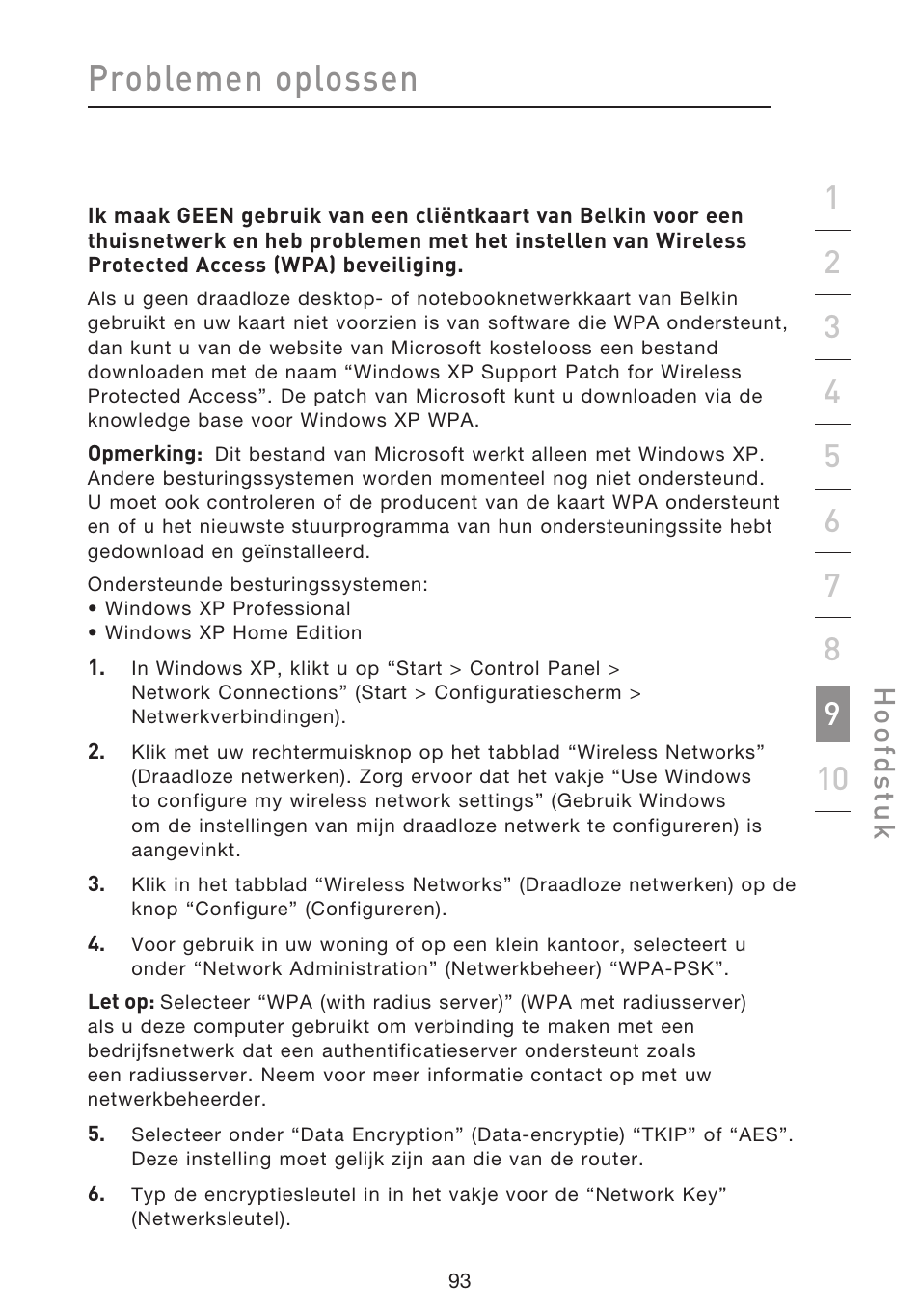 Problemen oplossen, Hoo fd st u k | Belkin F5D8633-4 User Manual | Page 398 / 606