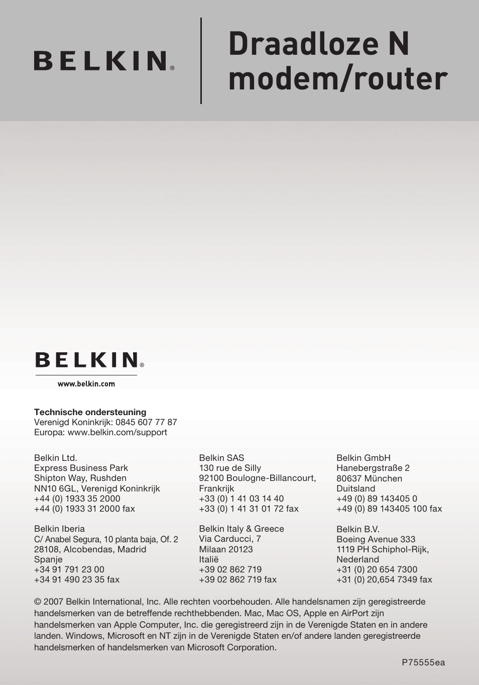 Draadloze n modem/router | Belkin F5D8633-4 User Manual | Page 404 / 606