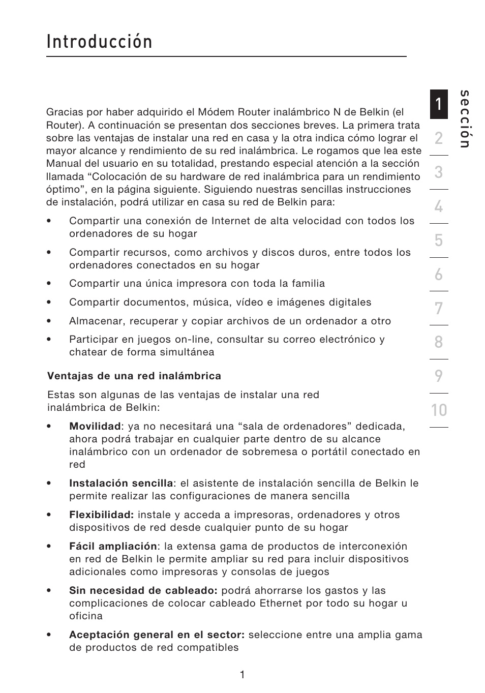 Introducción, Se cc ió n | Belkin F5D8633-4 User Manual | Page 407 / 606