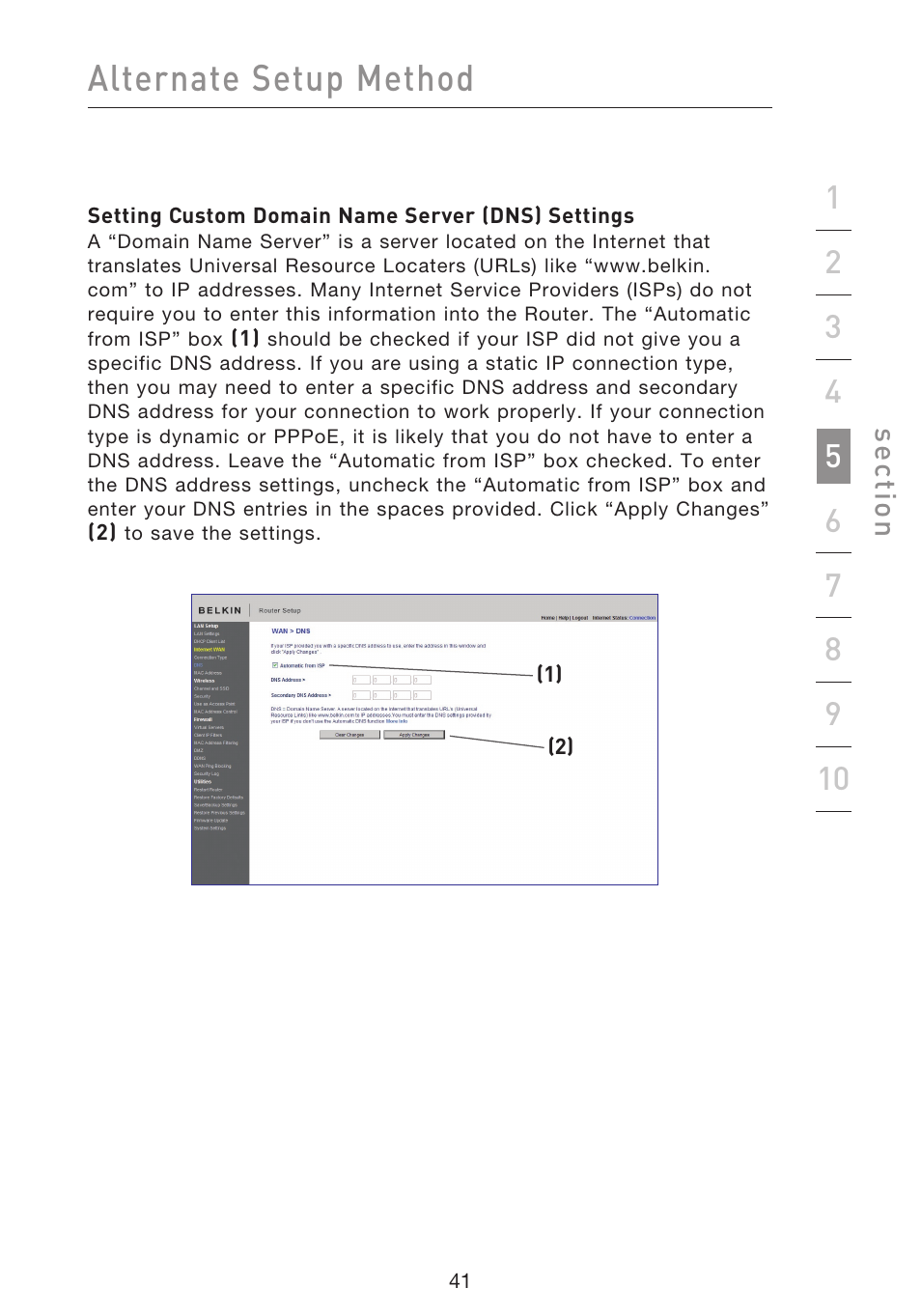 Alternate setup method | Belkin F5D8633-4 User Manual | Page 43 / 606