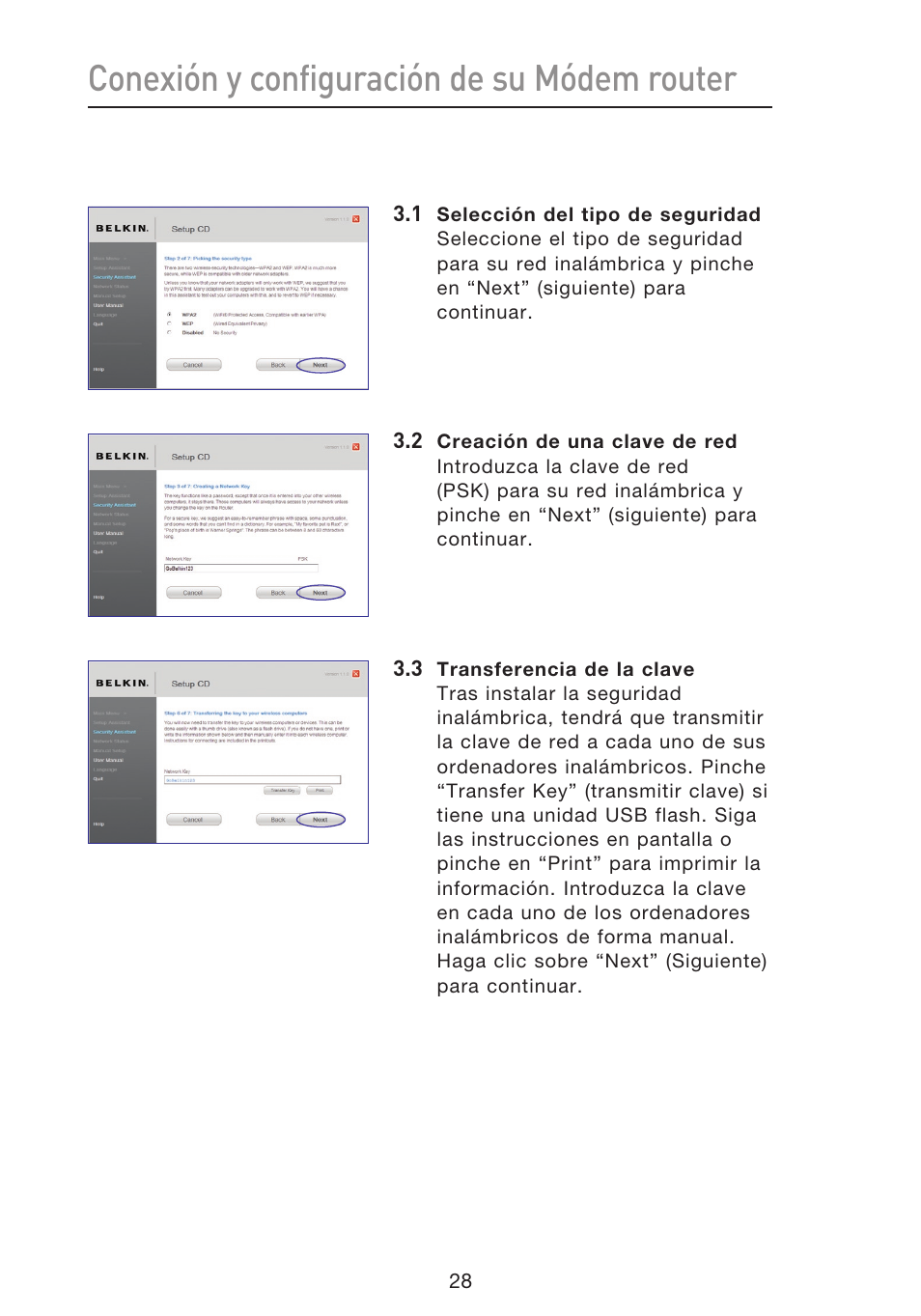 Conexión y configuración de su módem router | Belkin F5D8633-4 User Manual | Page 434 / 606