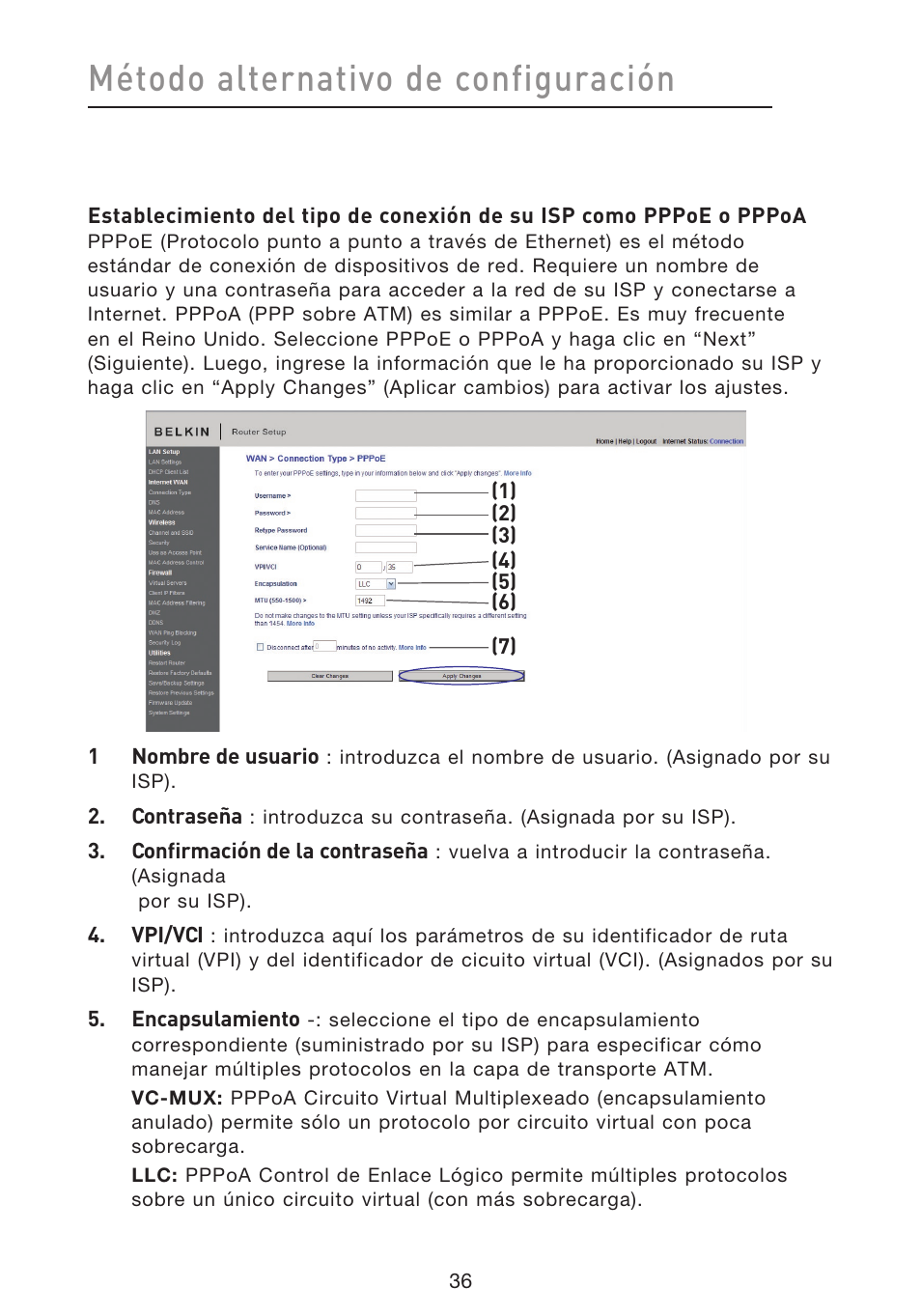 Método alternativo de configuración | Belkin F5D8633-4 User Manual | Page 442 / 606