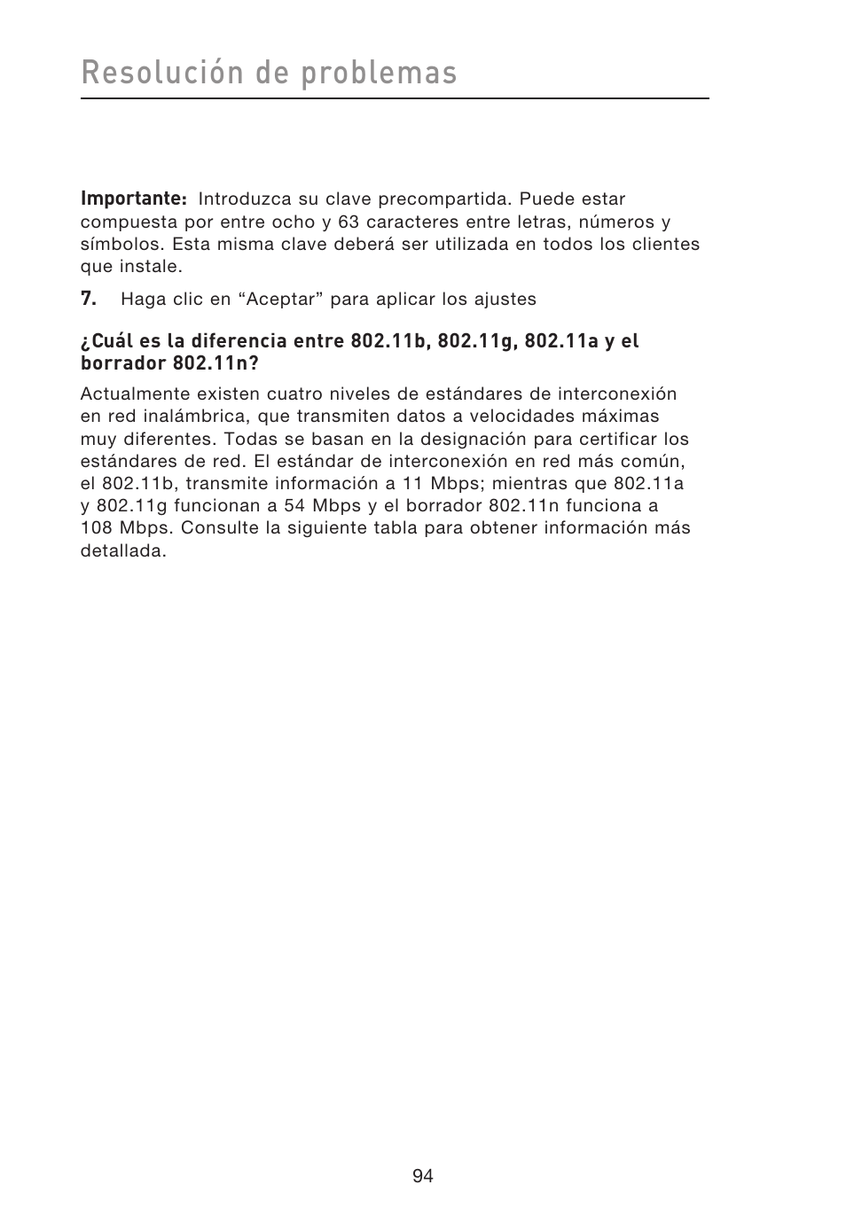 Resolución de problemas | Belkin F5D8633-4 User Manual | Page 500 / 606
