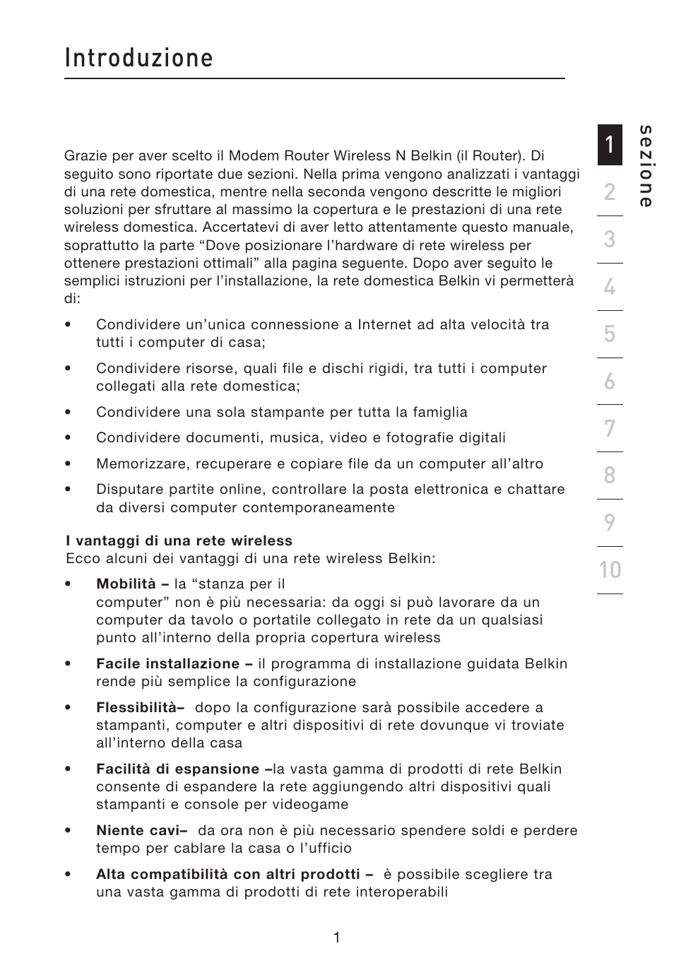 Introduzione, Se zio n e | Belkin F5D8633-4 User Manual | Page 508 / 606