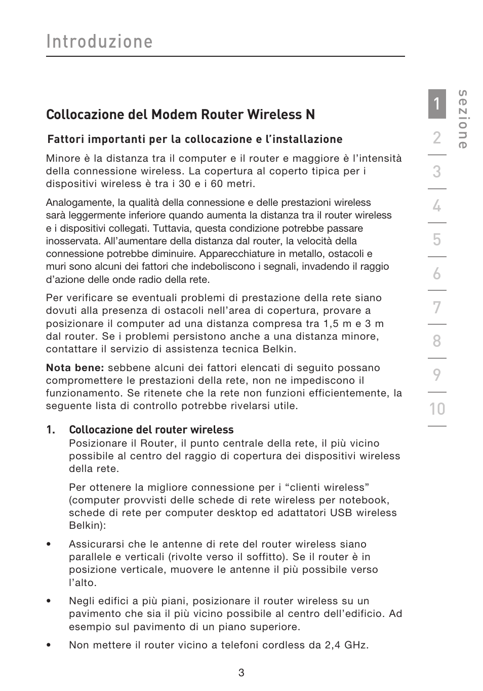 Introduzione, Se zio n e | Belkin F5D8633-4 User Manual | Page 510 / 606