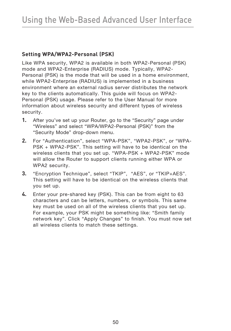 Using the web-based advanced user interface | Belkin F5D8633-4 User Manual | Page 52 / 606