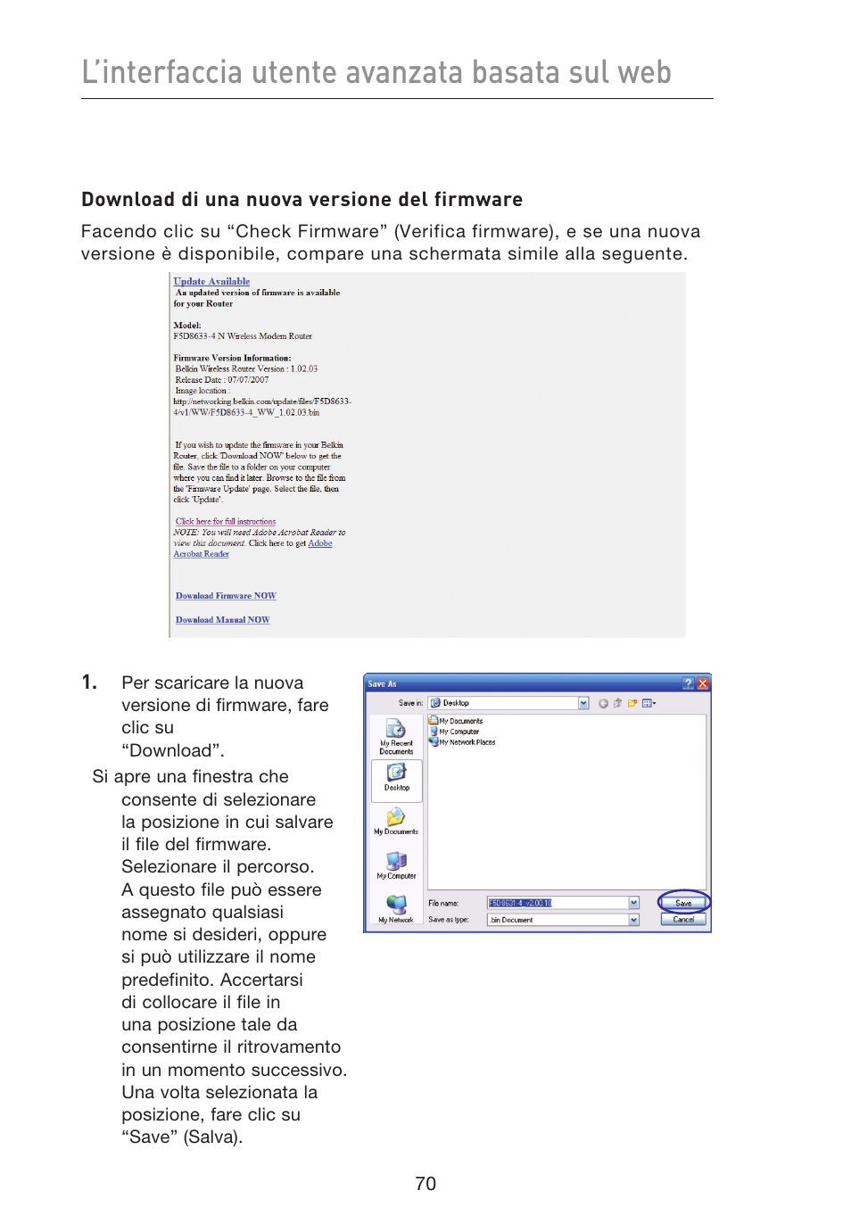 L’interfaccia utente avanzata basata sul web | Belkin F5D8633-4 User Manual | Page 577 / 606