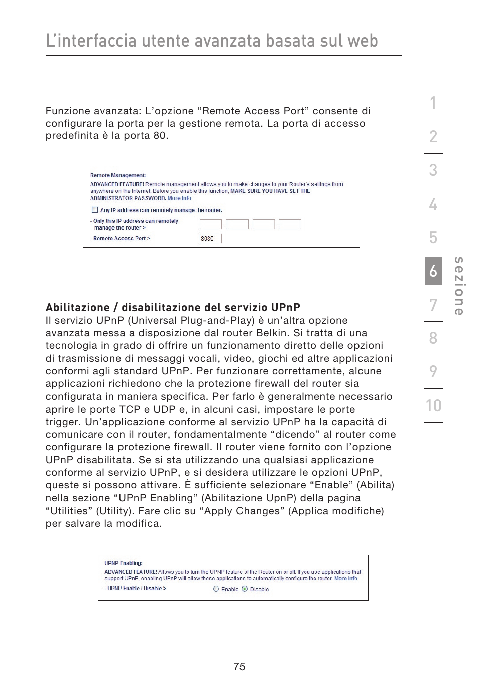 L’interfaccia utente avanzata basata sul web | Belkin F5D8633-4 User Manual | Page 582 / 606