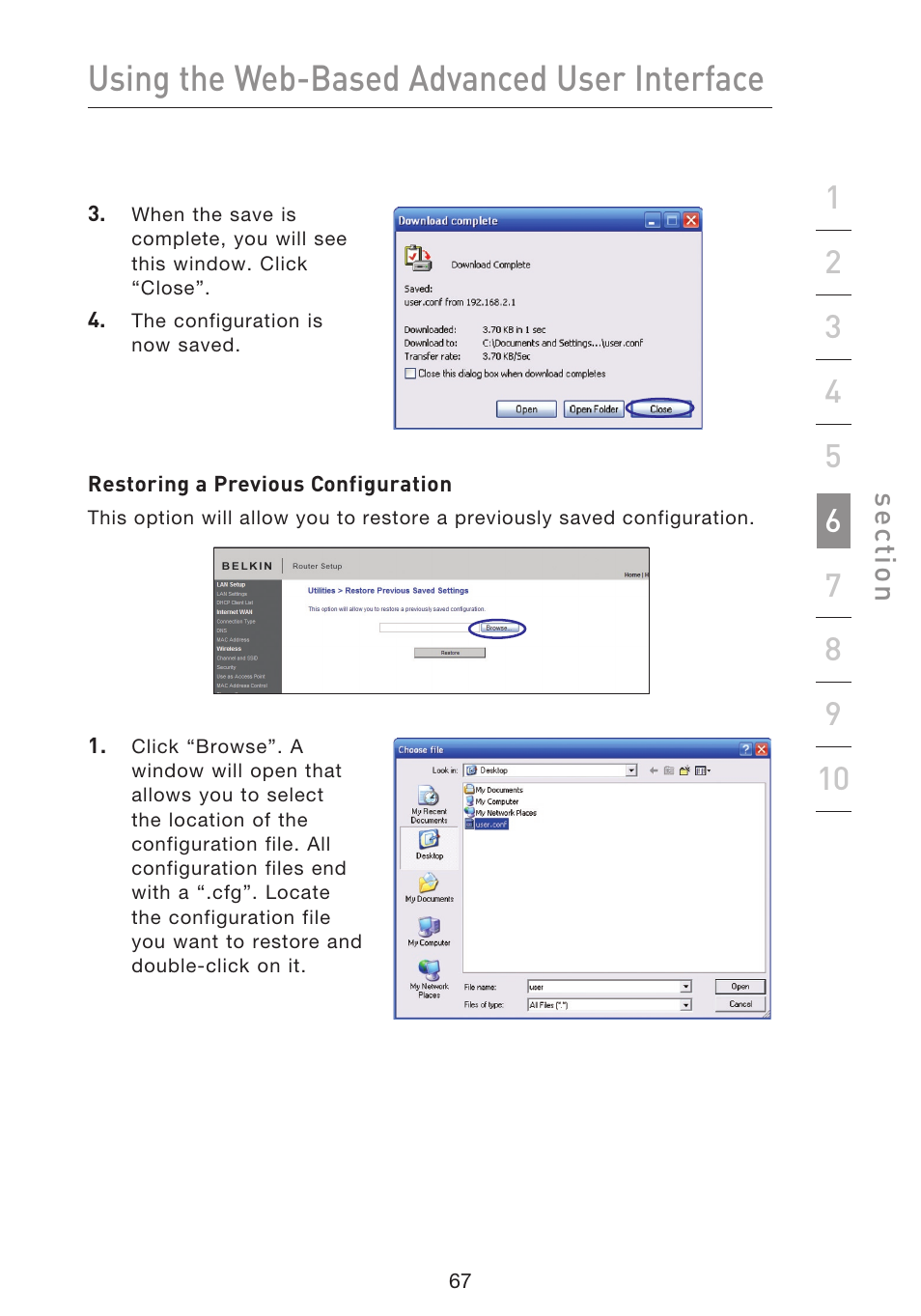 Using the web-based advanced user interface | Belkin F5D8633-4 User Manual | Page 69 / 606