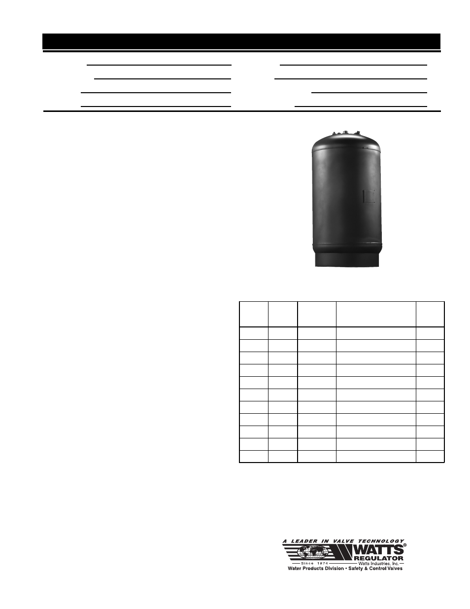 Watts ETA User Manual | 2 pages