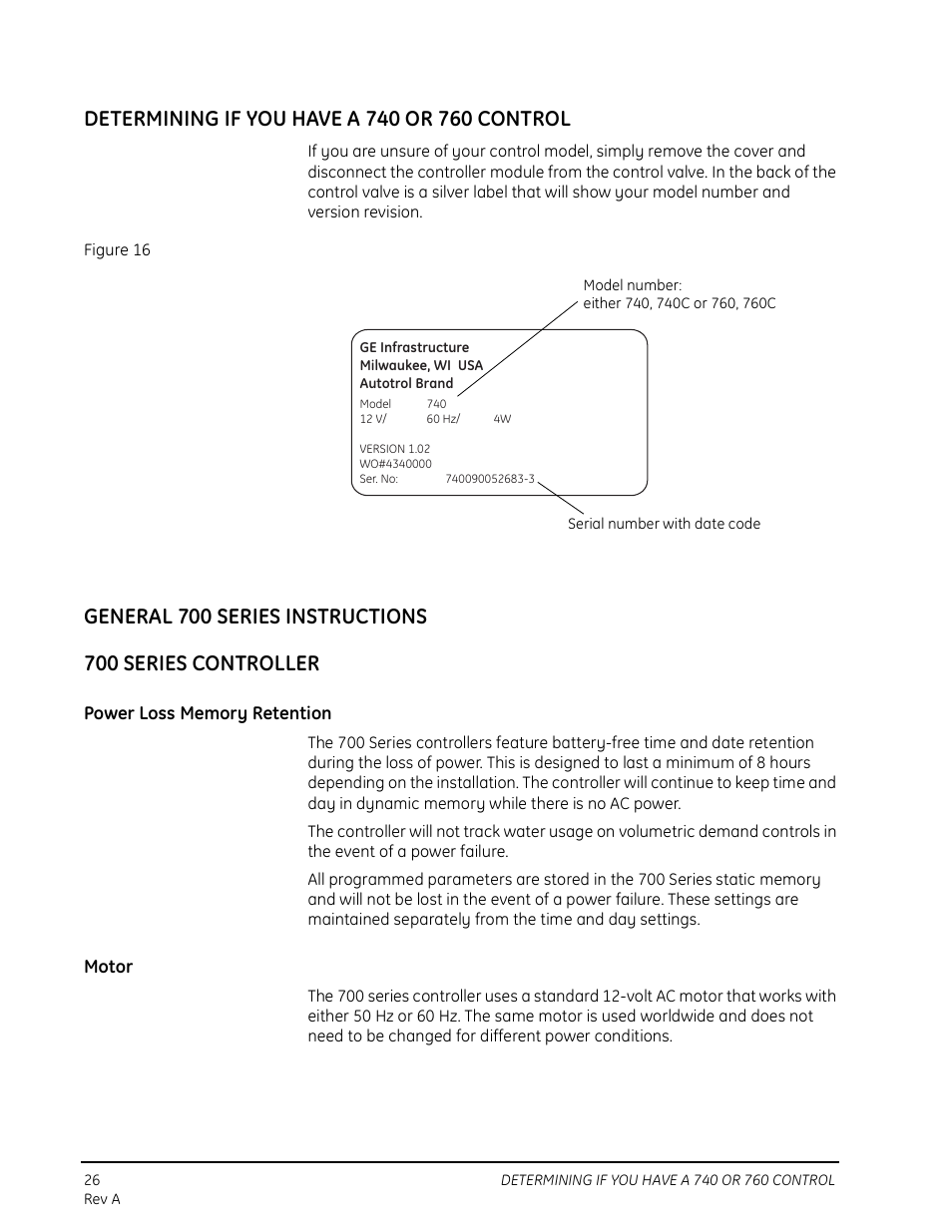 Determining if you have a 740 or 760 control, General 700 series instructions | Watts Autotrol 263 / 268 (Logix Series) User Manual | Page 26 / 67