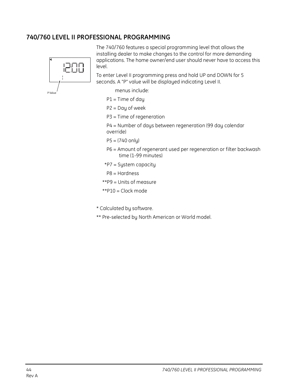 740/760 level ii professional programming | Watts Autotrol 263 / 268 (Logix Series) User Manual | Page 44 / 67