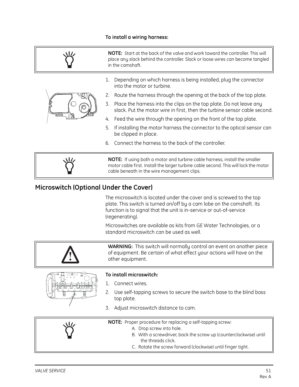 Microswitch (optional under the cover) | Watts Autotrol 263 / 268 (Logix Series) User Manual | Page 51 / 67