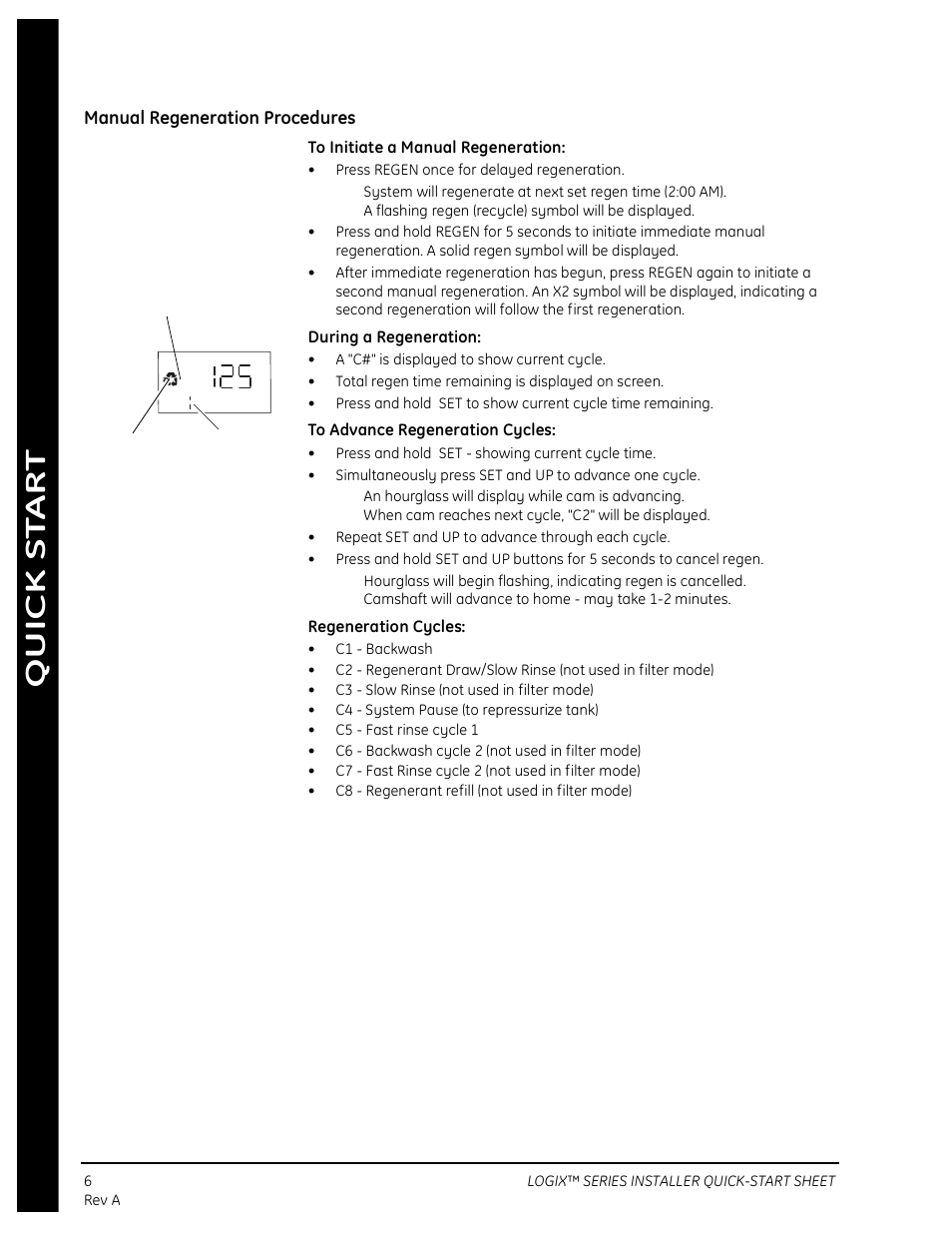 Manual regeneration procedures | Watts Autotrol 263 / 268 (Logix Series) User Manual | Page 6 / 67