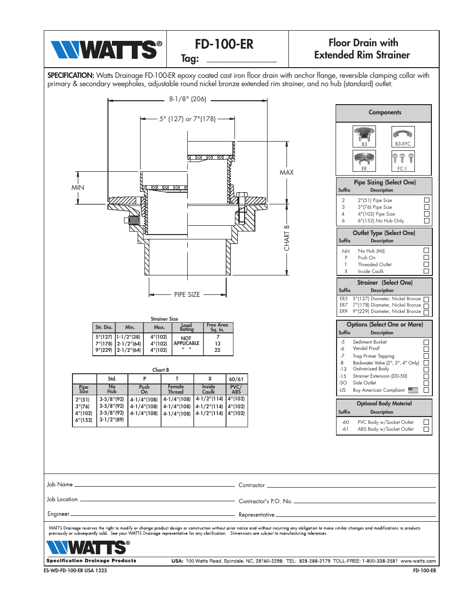 Watts FD-100-ER User Manual | 1 page