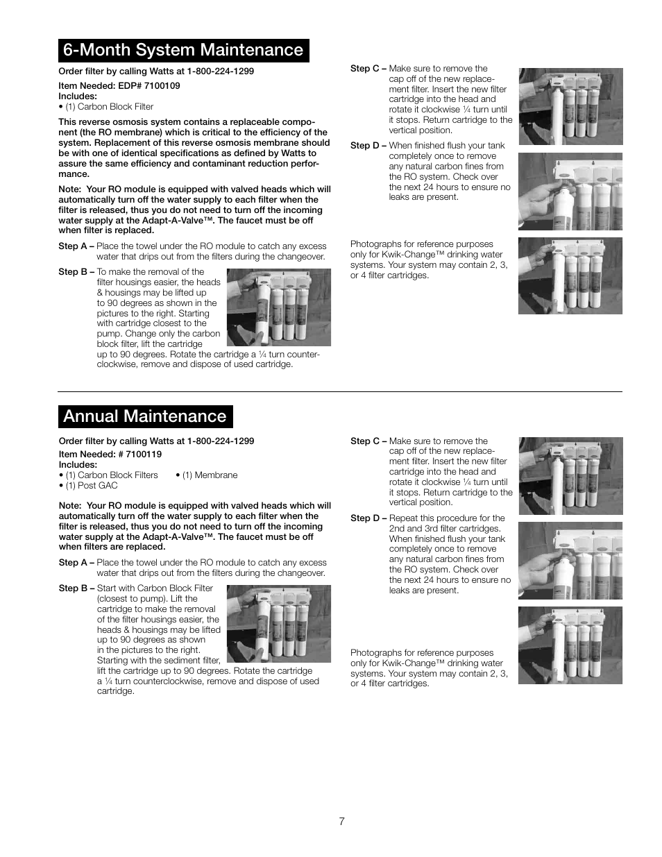 Month system maintenance annual maintenance | Watts PWROKCZRO User Manual | Page 7 / 12