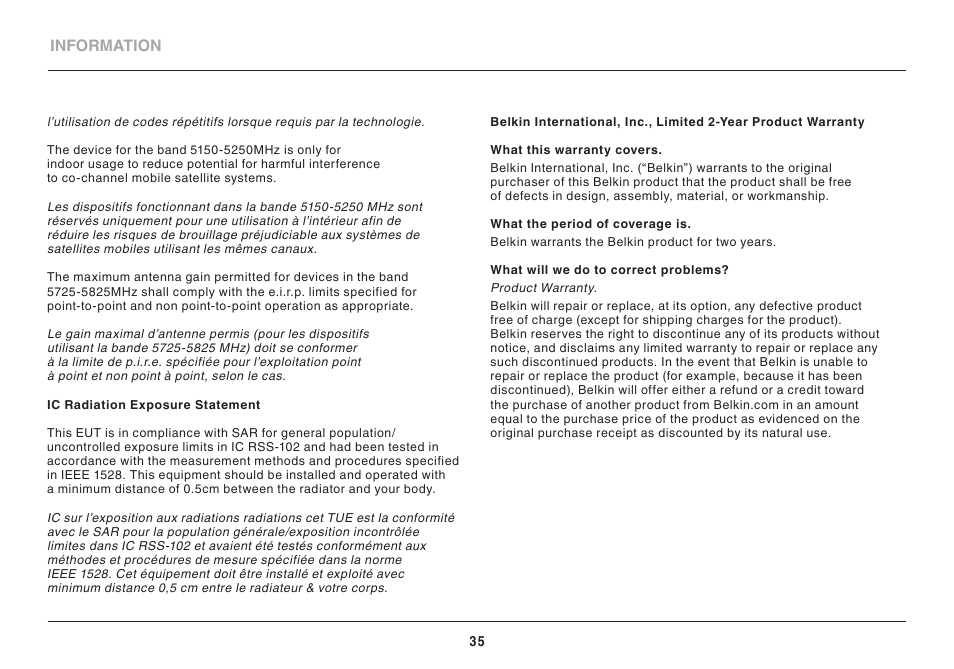 Belkin F9L1109V1 User Manual | Page 37 / 40