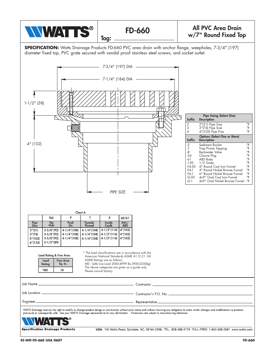 Watts FD-660 User Manual | 1 page