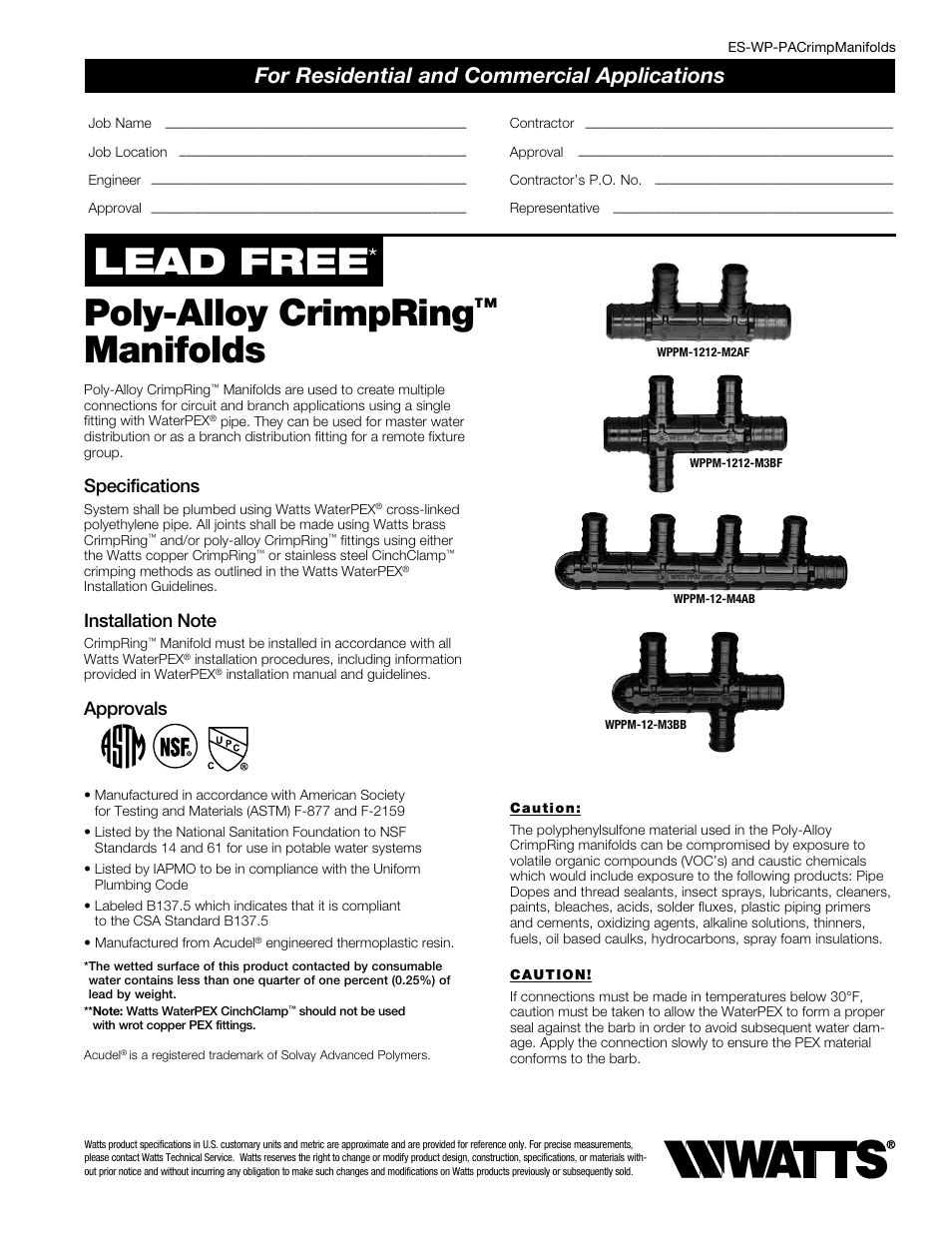 Watts WPPM User Manual | 2 pages