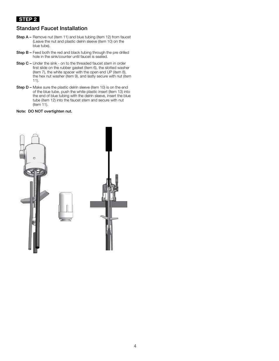 Standard faucet installation | Watts PWDWLCV2 User Manual | Page 4 / 8