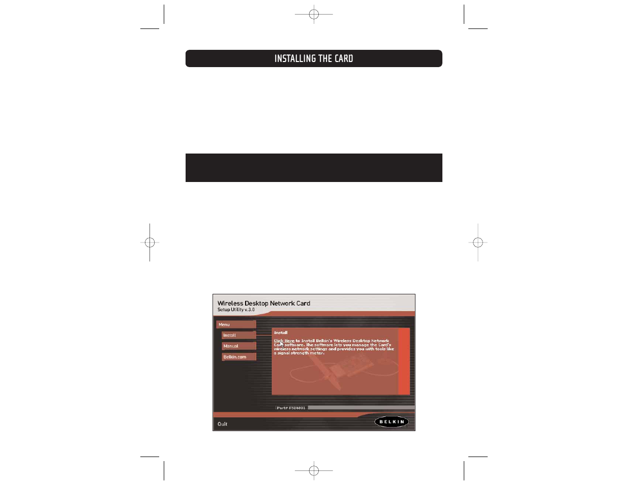 Installing the card | Belkin F5D6001 User Manual | Page 6 / 24