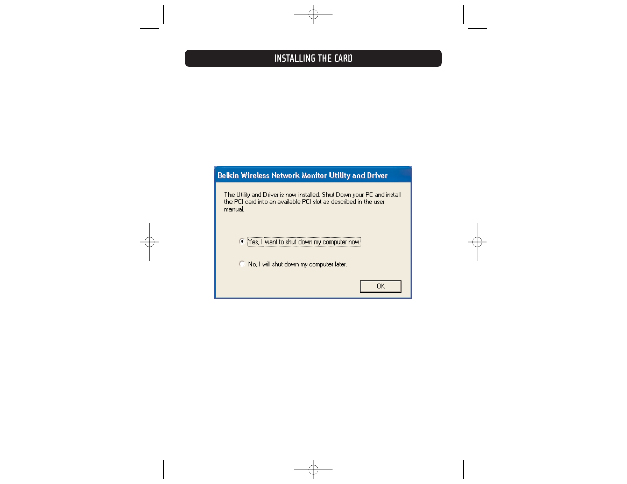 Installing the card | Belkin F5D6001 User Manual | Page 8 / 24