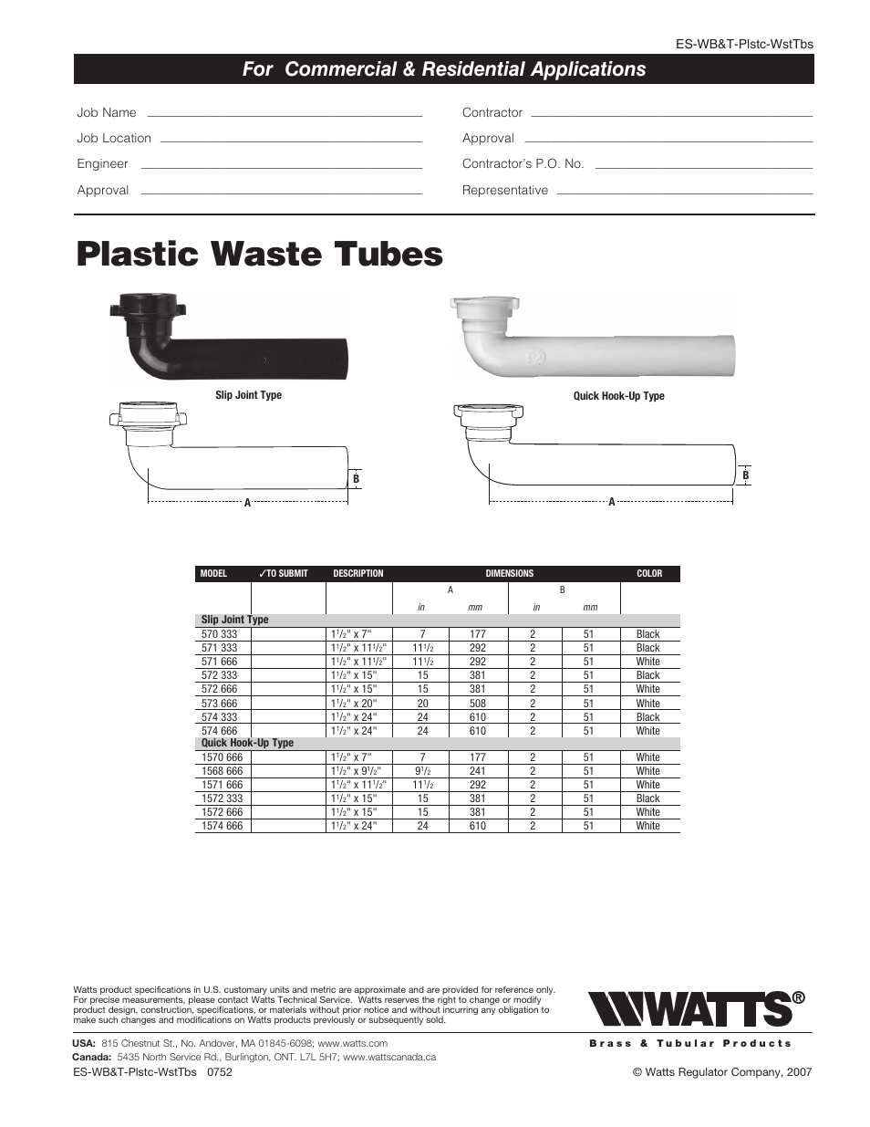 Watts 574 666 User Manual | 1 page