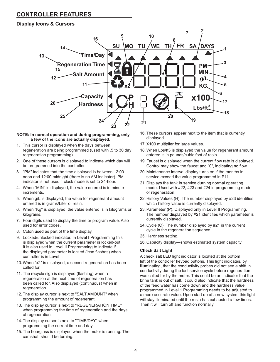 X100 p h, Controller features | Watts ProSense User Manual | Page 4 / 30