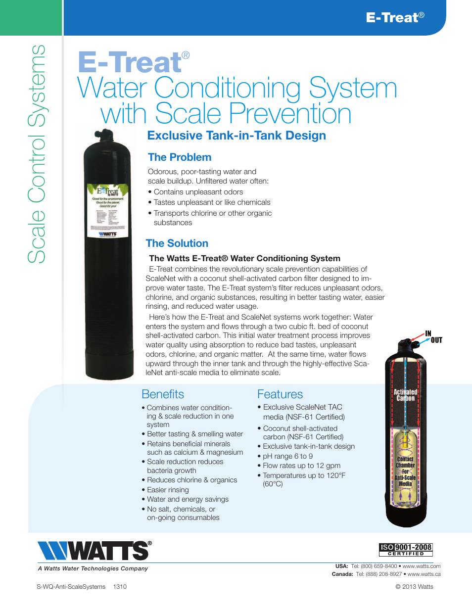 E-treat, Water conditioning system with scale prevention, Scale control systems | Watts M8413-RES User Manual | Page 2 / 2
